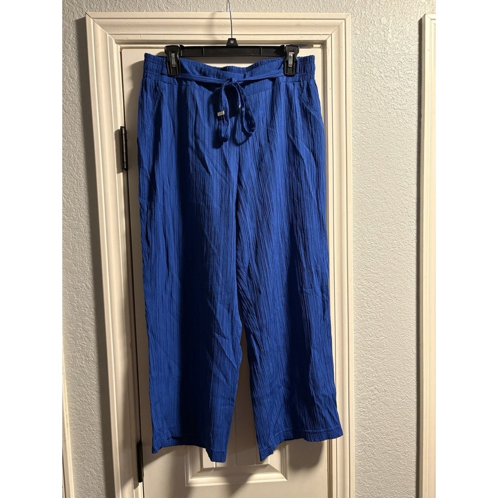 Soho Wide Leg Drawstring Pants in Royal Blue